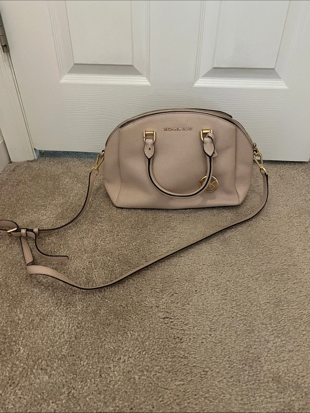 Michael Kors Light Blush Dome Crossbody Satchel